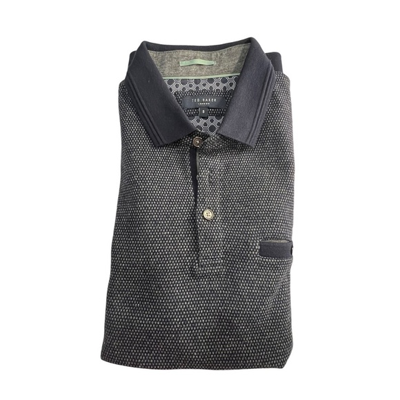 Ted Baker Collar Sweater Pullover Button 100% Cotton Navy Blue Size 5 (XL) - Picture 9 of 9